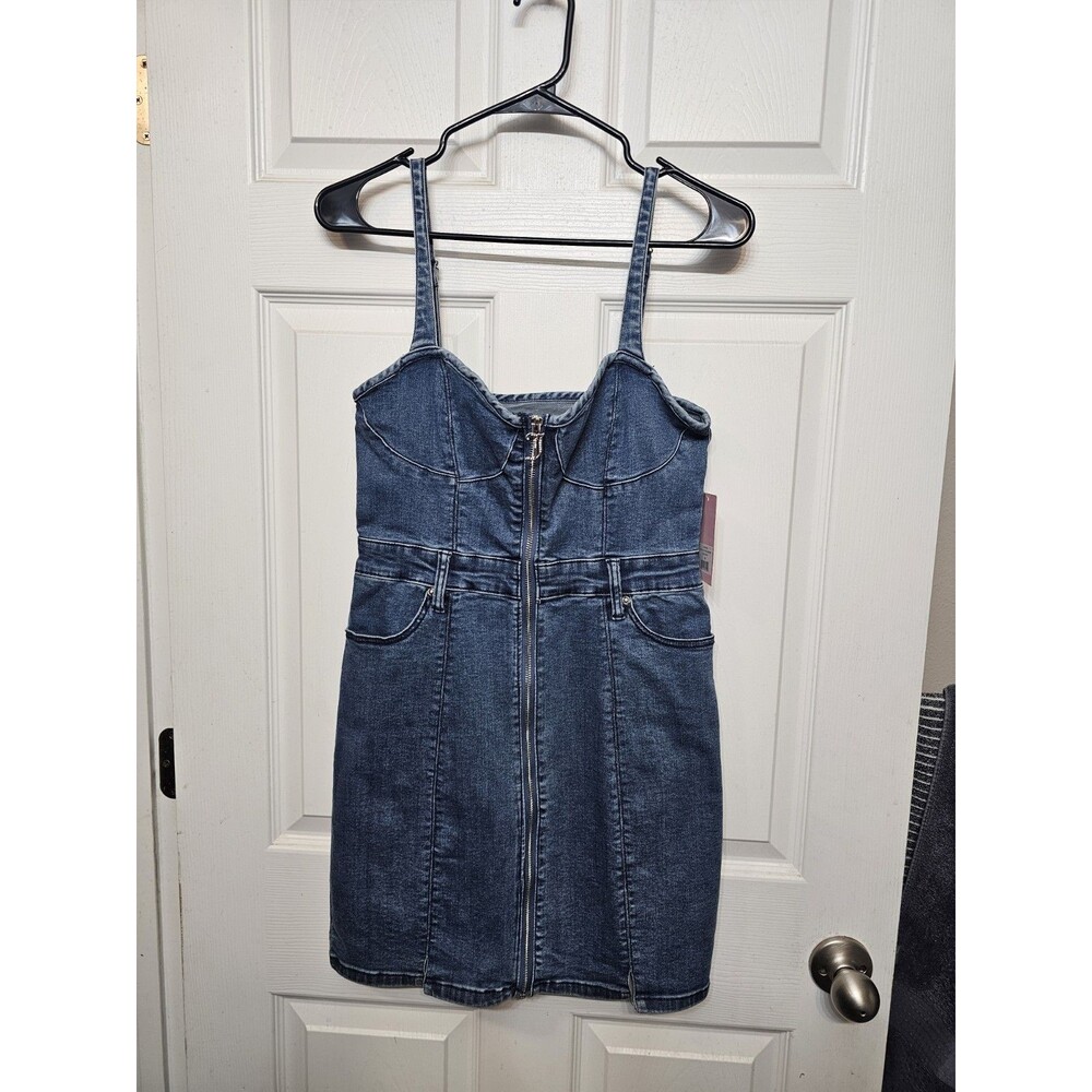NWT New Juicy Couture Blue Denim Bodycon Sleeveless Mini Dress Size M